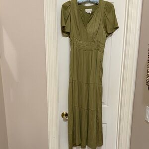 Anthropologie Olive Maxi Dress
